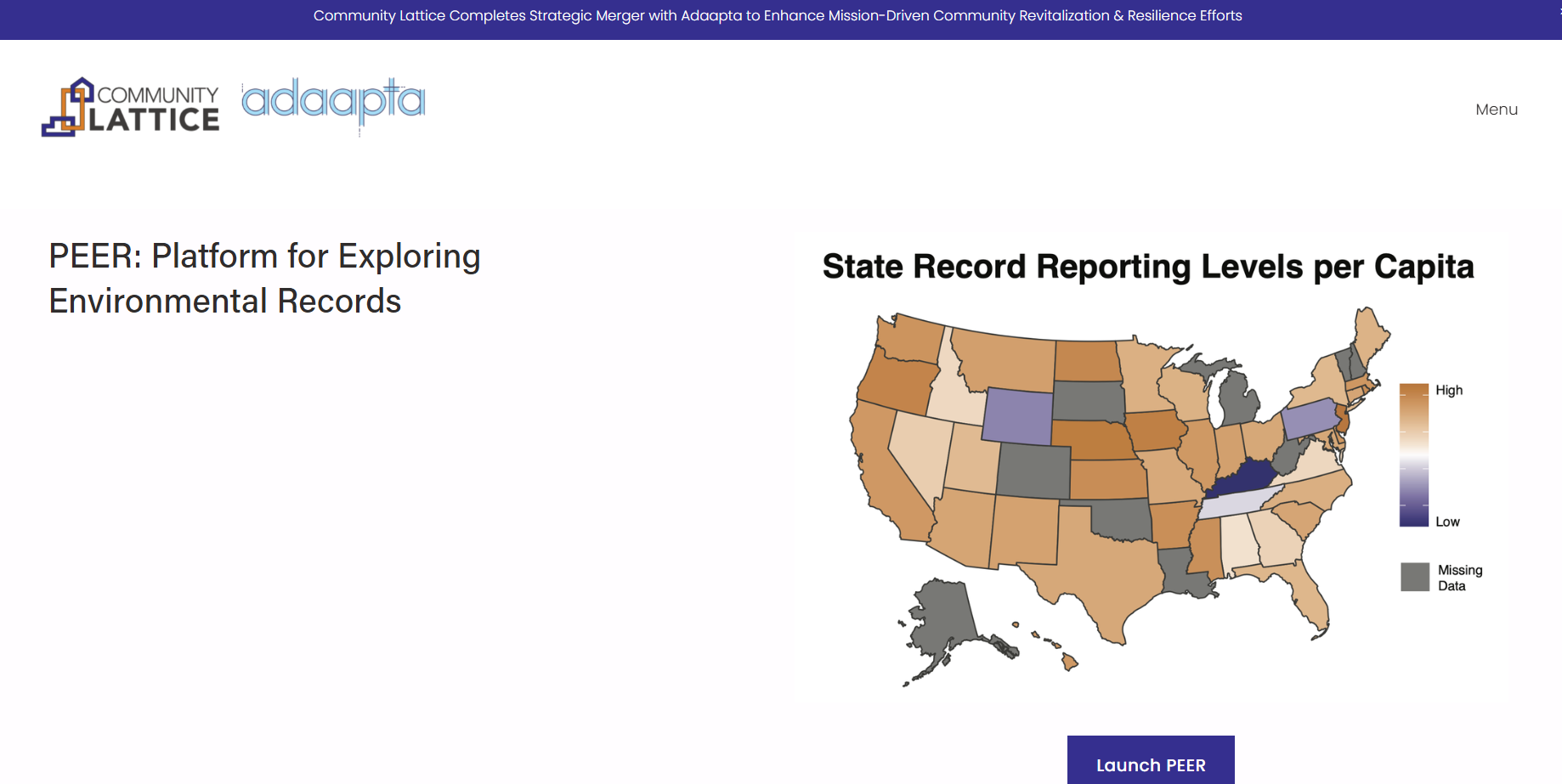 PEER Lattice landing page